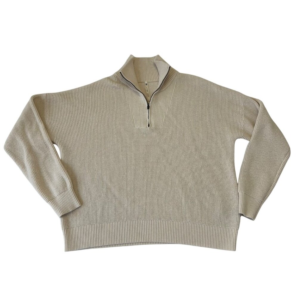 Kuhl Womens Norda Merino Wool Organic Cotton Waffle Knit Waffle Quarter Zip XL